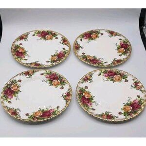 Royal Albert Old Country Rose 6 1/4 in Bread & Butter Plate Set Of 4 Like New